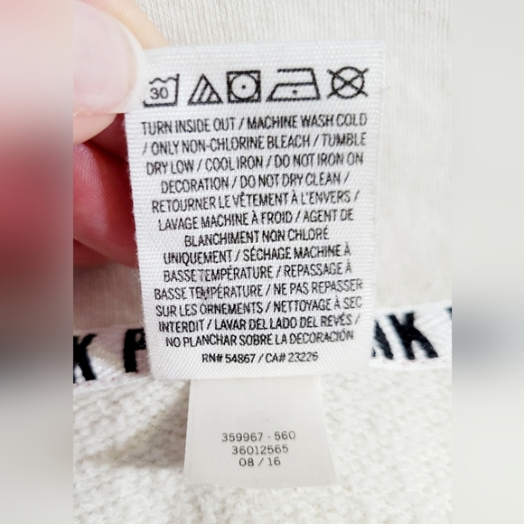 Victoria's Secret PINK Women's Sweatshirt 1/4 Zip Size Medium LOVE PINK logo - Picture 11 of 12